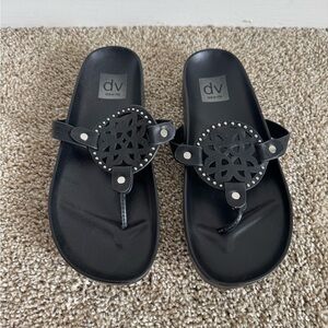 DV by Dolce Vita Women's Black Sandals with Cutout Design